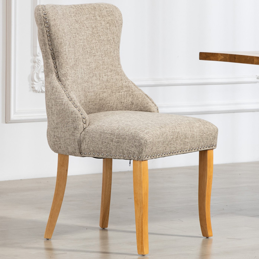 Artemis Home Olivola Set of 2 Light Brown Fabric Dining Chair Image 1