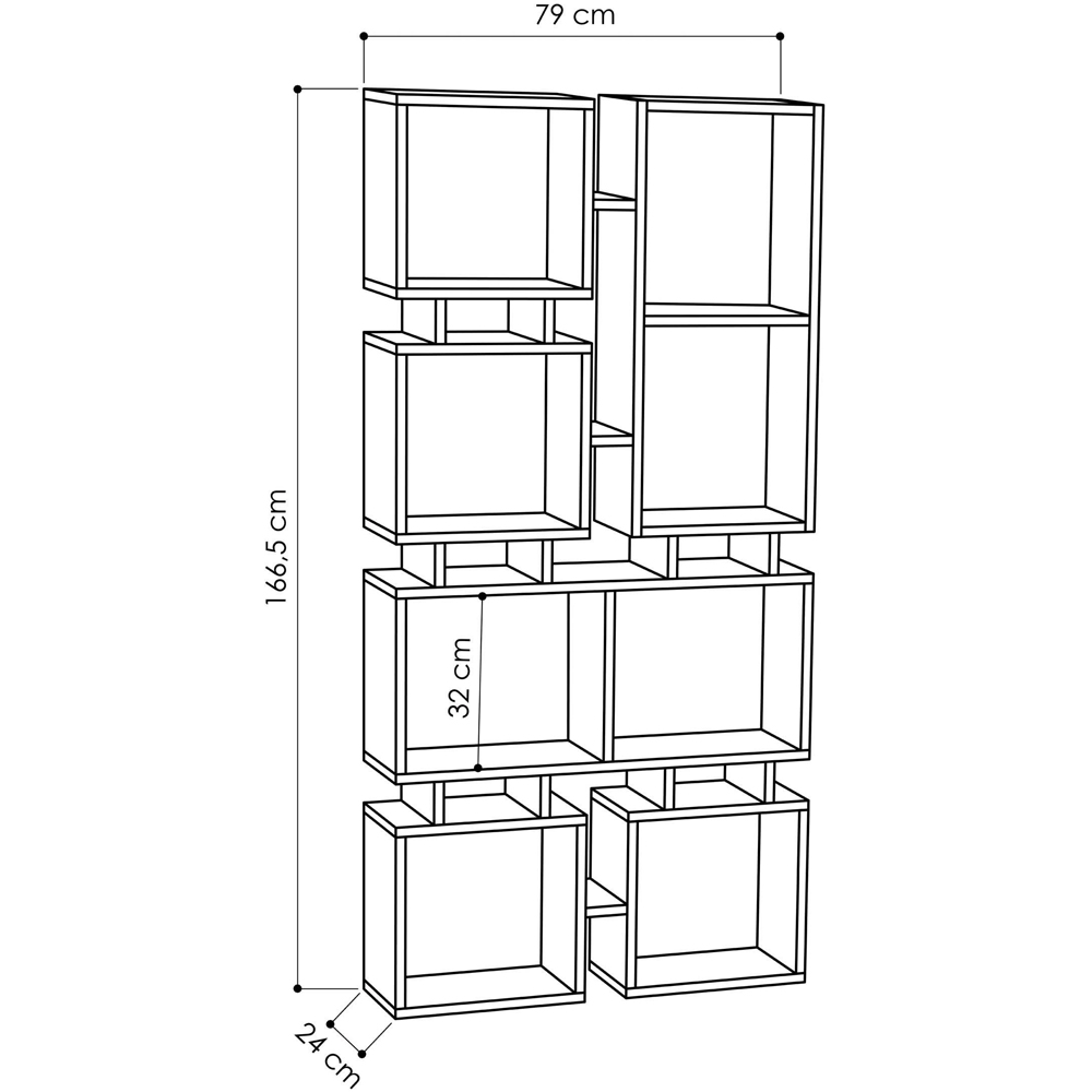Decortie Rail 8 Shelf Anthracite Open-Back Bookcase Image 5