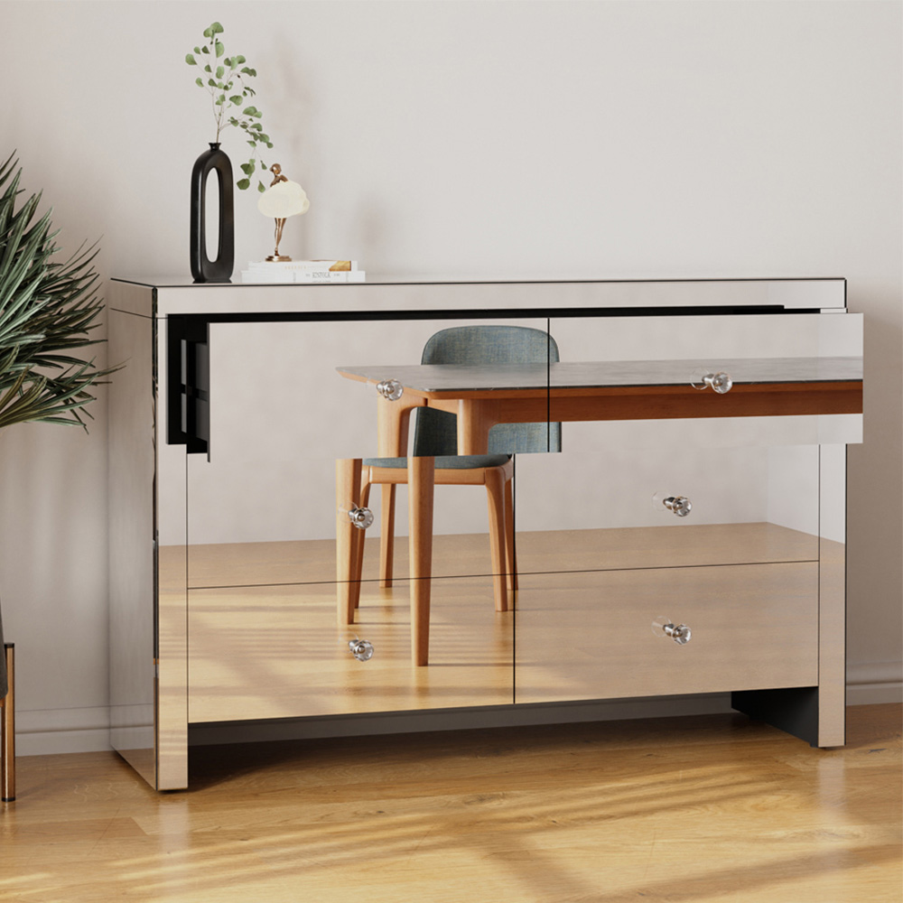 Comfy Living 6 Drawer Mirrored Chest of Drawers Image 5