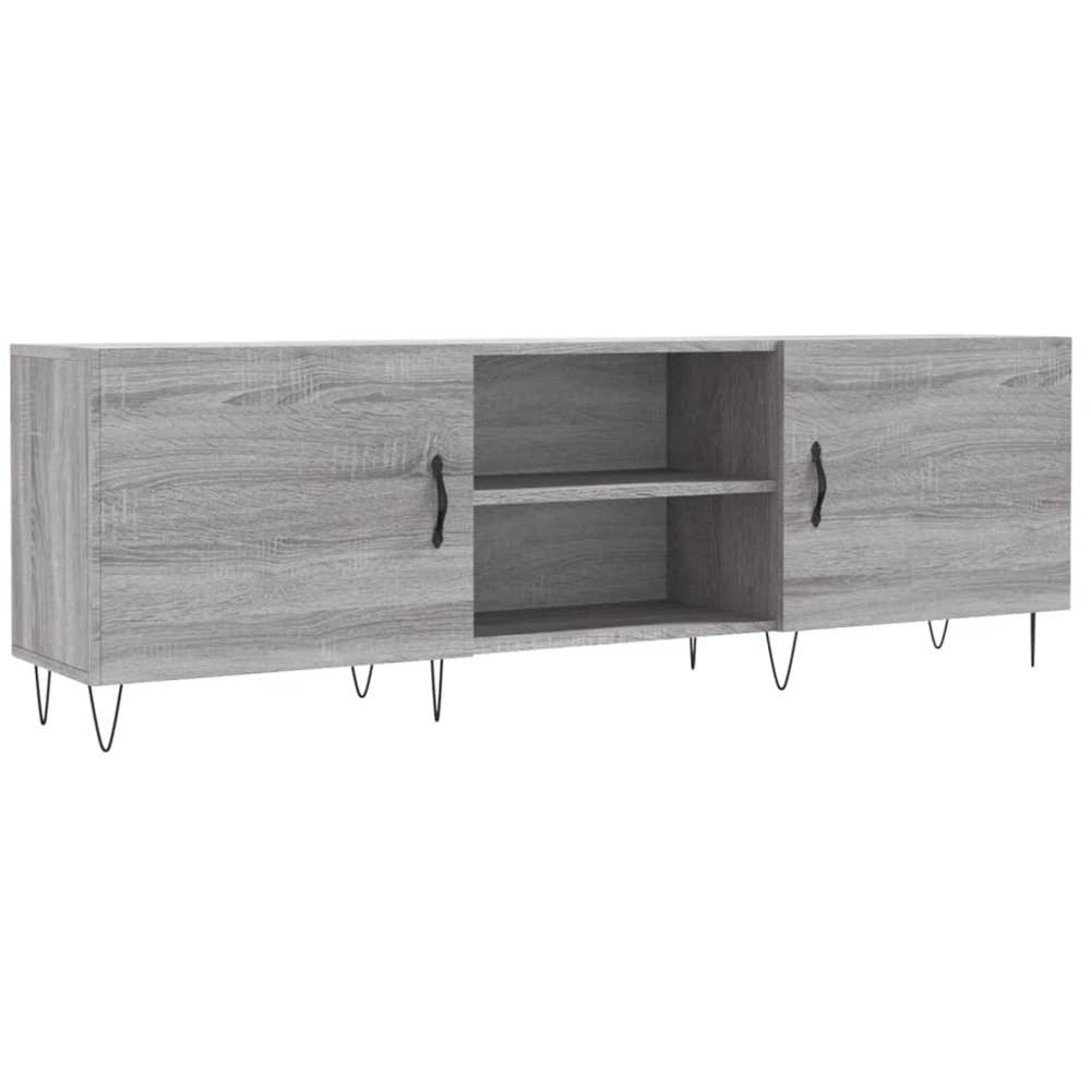 vidaXL 2 Door 2 Shelf Grey Sonoma TV Cabinet Image 2