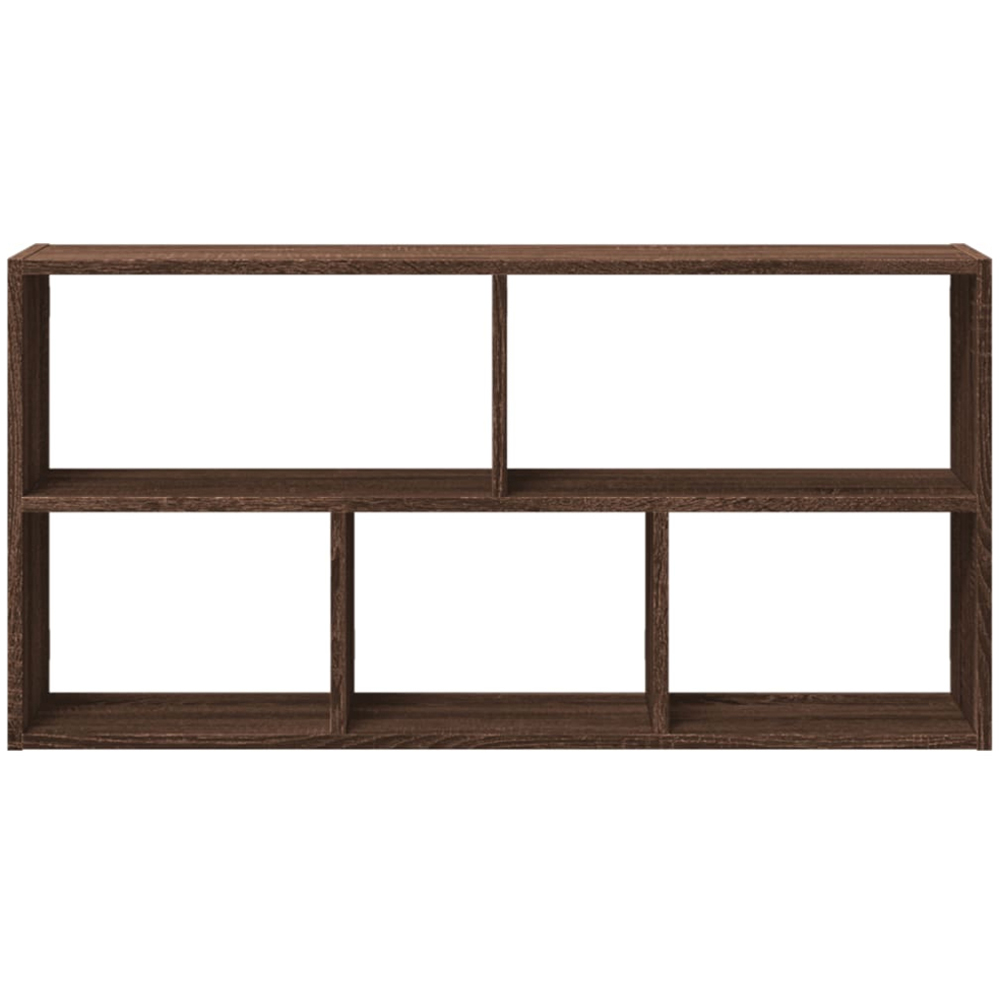 vidaXL 5 Shelf Brown Oak Floating Wall Shelf Image 3