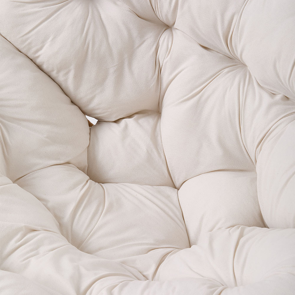 Living and Home White Cushion PE Rattan Rocking Chair Image 5