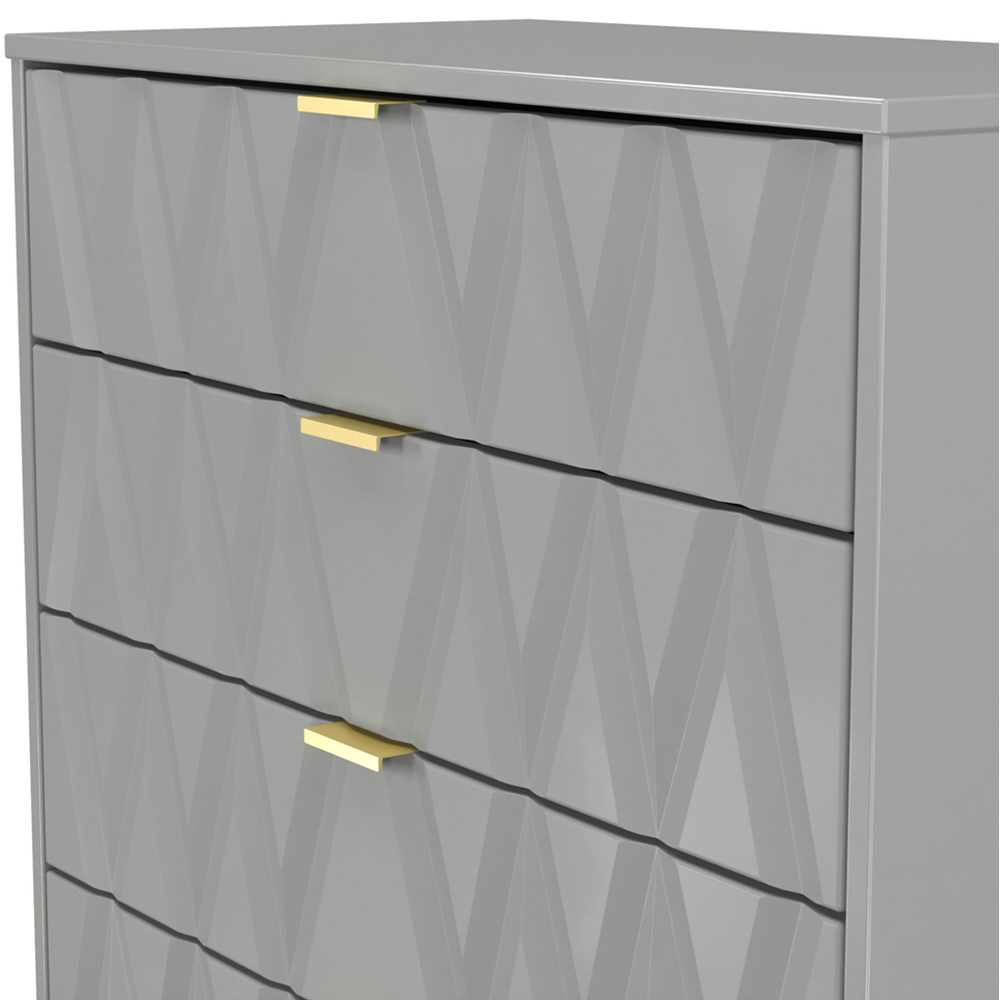 Crowndale Diamond 4 Drawer Dusk Grey Chest of Drawers Ready Assembled Image 5