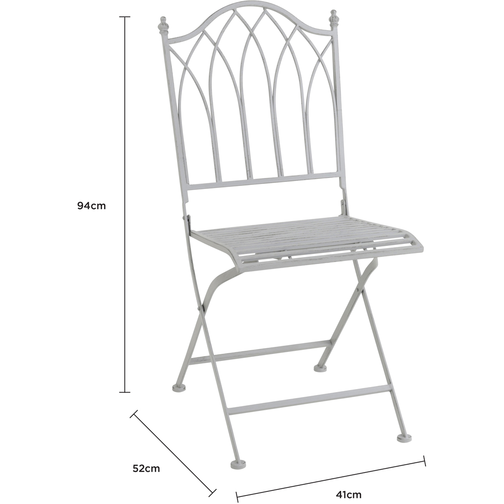 Charles Bentley 2 Seater Grey Decorative Rustic Metal Garden Bistro Set Image 9