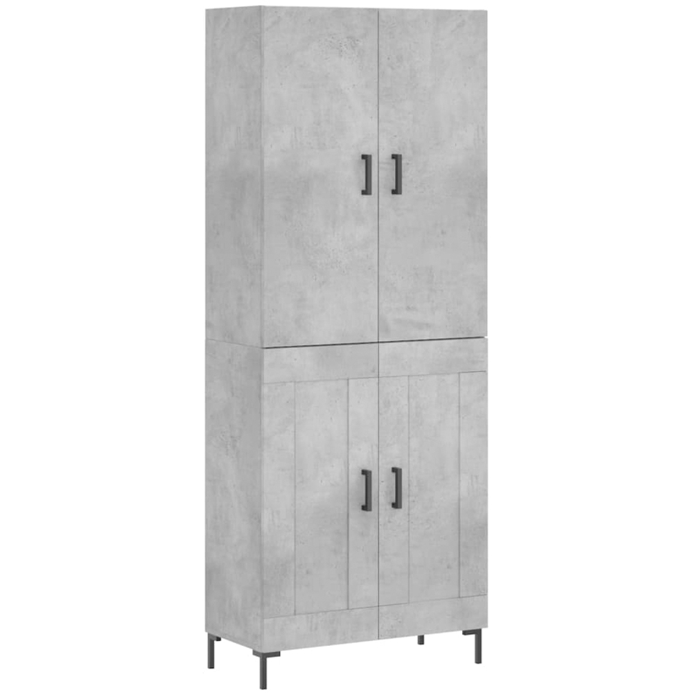 vidaXL 4 Door Concrete Grey Tall Highboard Image 2