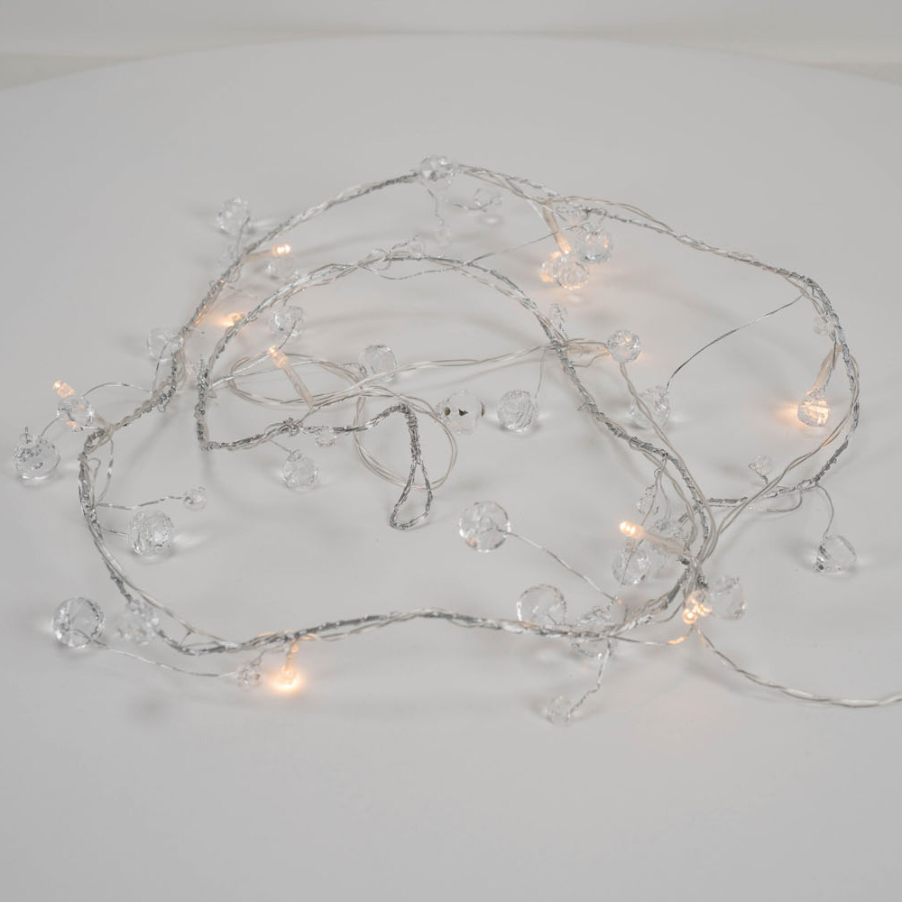 ValueLights 10 LED White Plastic Diamond String Lights Image 2