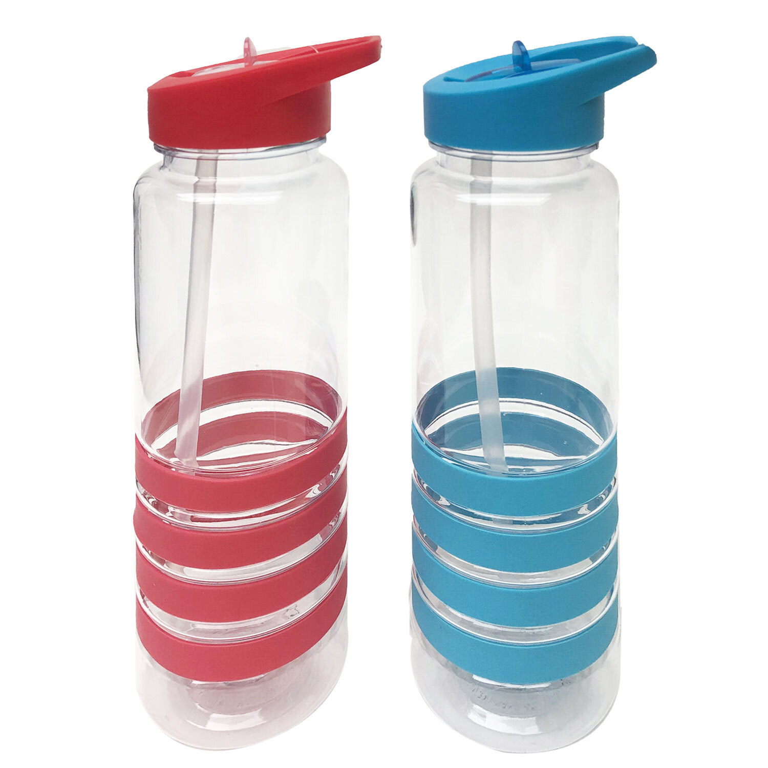 Active Sport Stripe Bottle With Straw Image