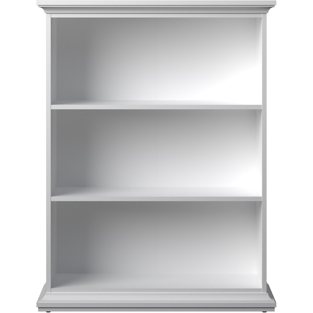 Florence Paris 3 Shelf White Low Bookcase Image 3