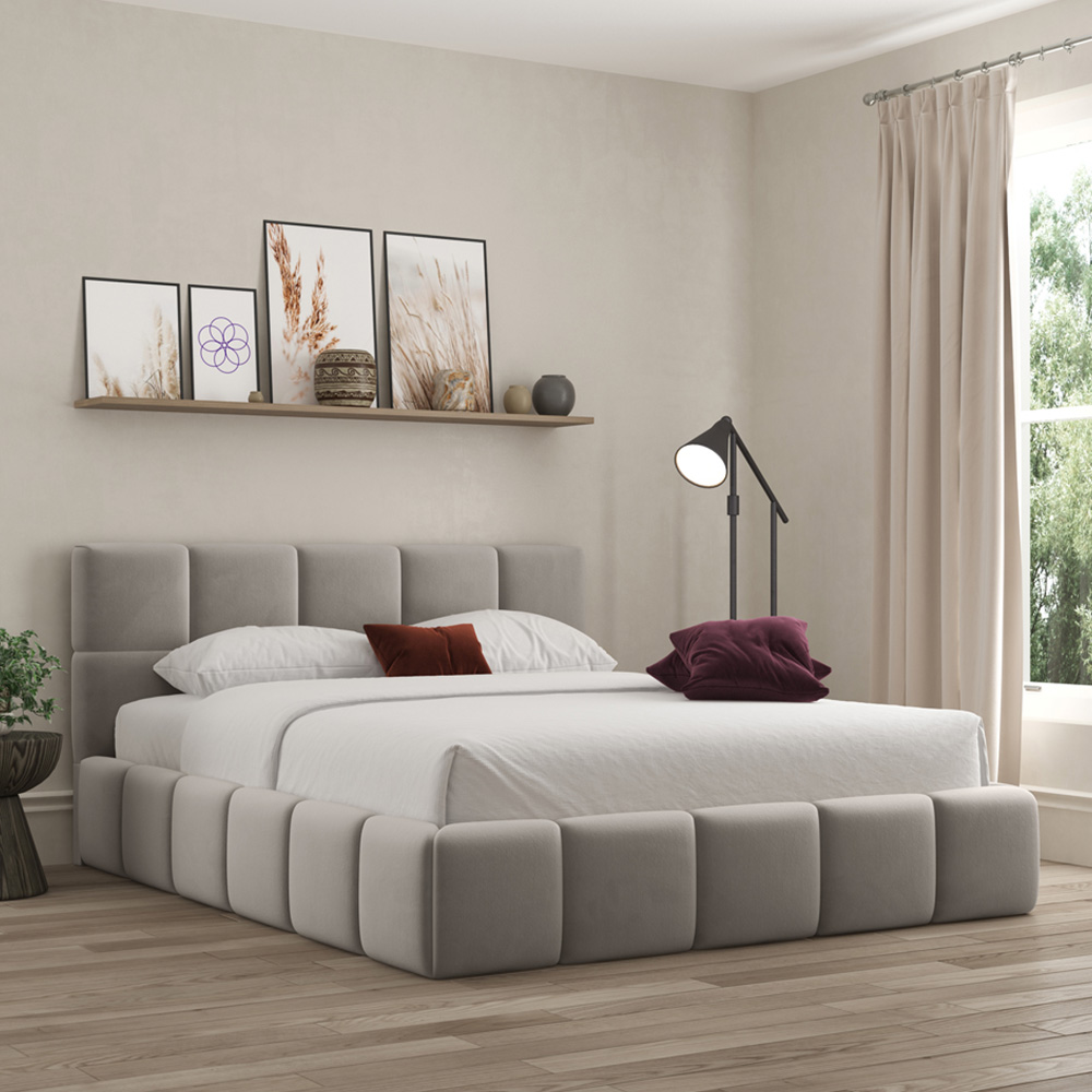 DS Living Ovella Double Pebble Cubed Bed Frame Image 4