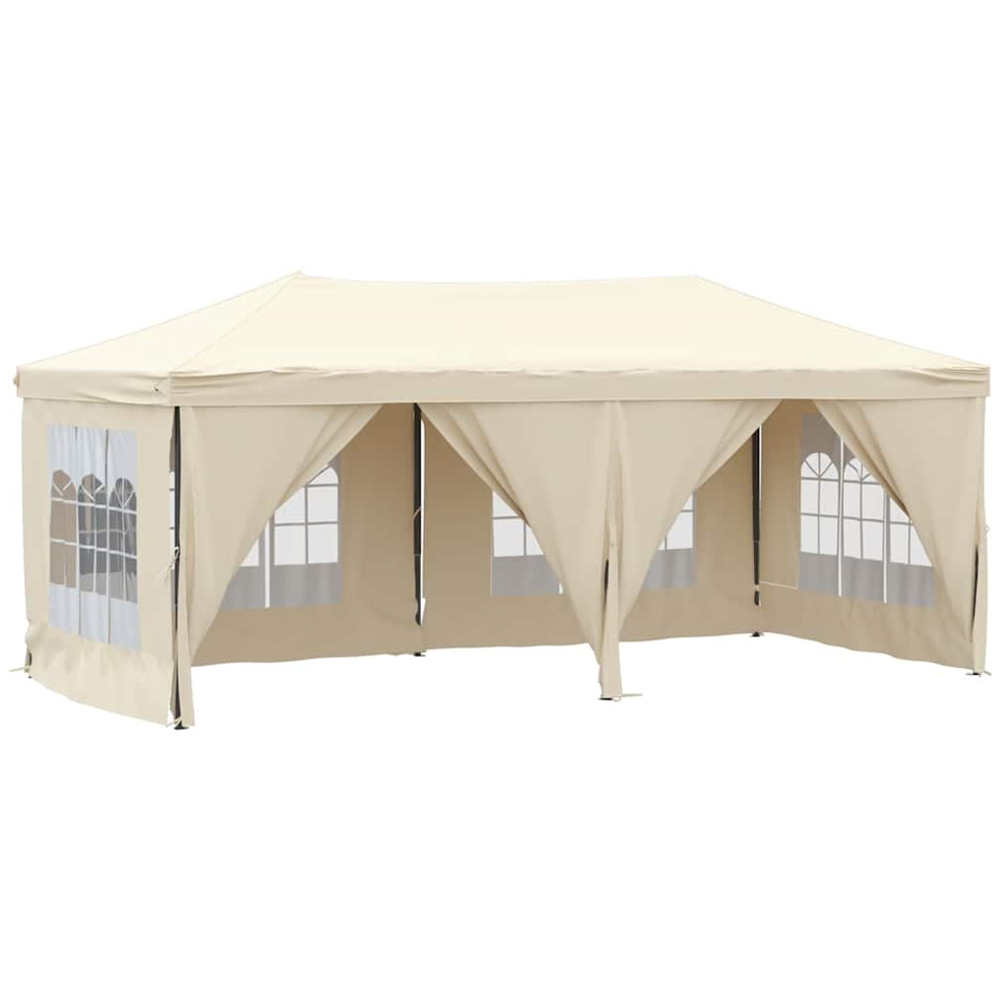 vidaXL 3 x 6m Cream Foldable Party Tent with Sidewalls Image 2