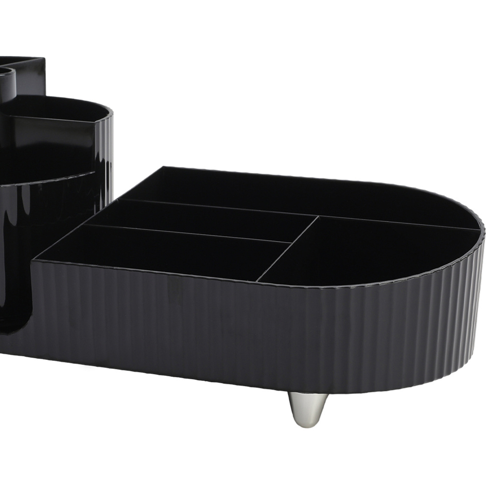 H&O Direct Black Makeup Organiser with Rotating Brush Holder Image 3