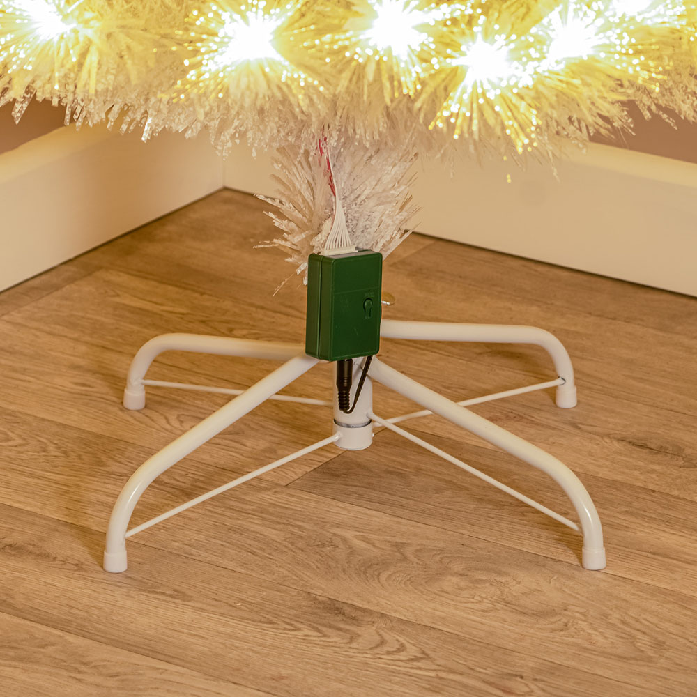 The Christmas Centre 230 Warm White LED Pre-Lit White Fibre Optic Artificial Xmas Tree 6ft Image 5