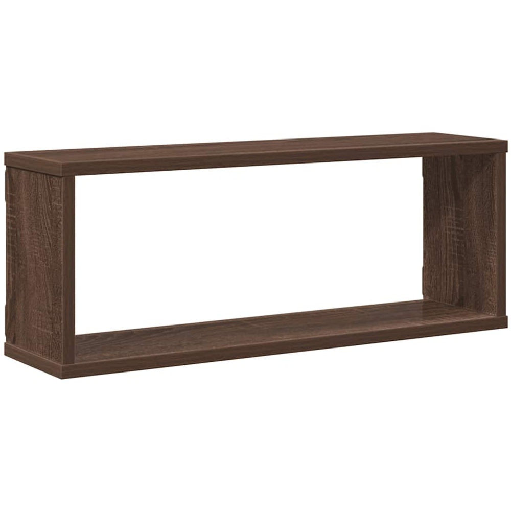 vidaXL Set of 4 Brown Floating Wall Cube Shelf Image 5