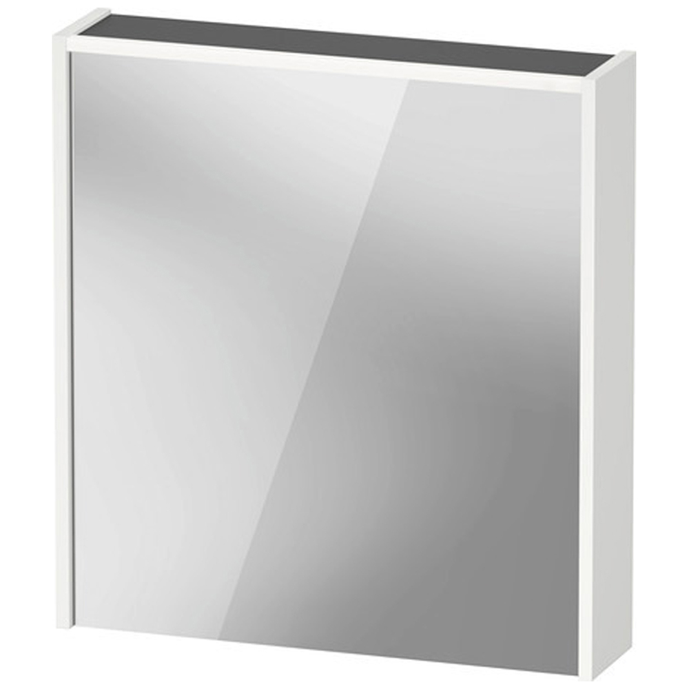 Duravit D-Code Right Opening Gloss White Illuminated Mirror Cabinet 650 x 700mm Image 2
