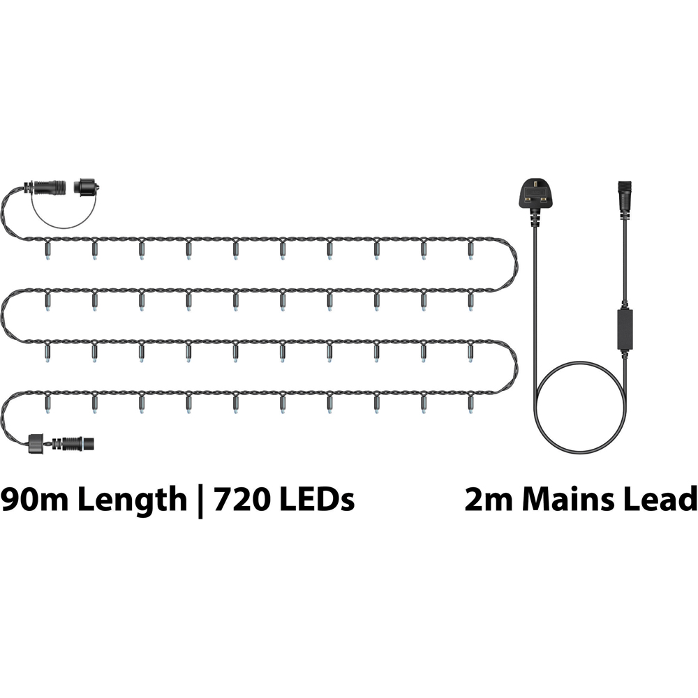 Eagle Connect Warm White LED Black String Light 90m Image 6