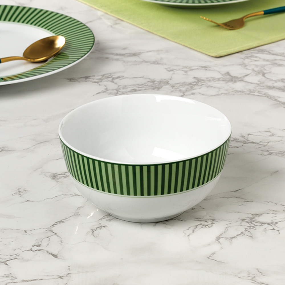 Waterside Belmont Green Stripe 12 Piece Dinner Set Image 4