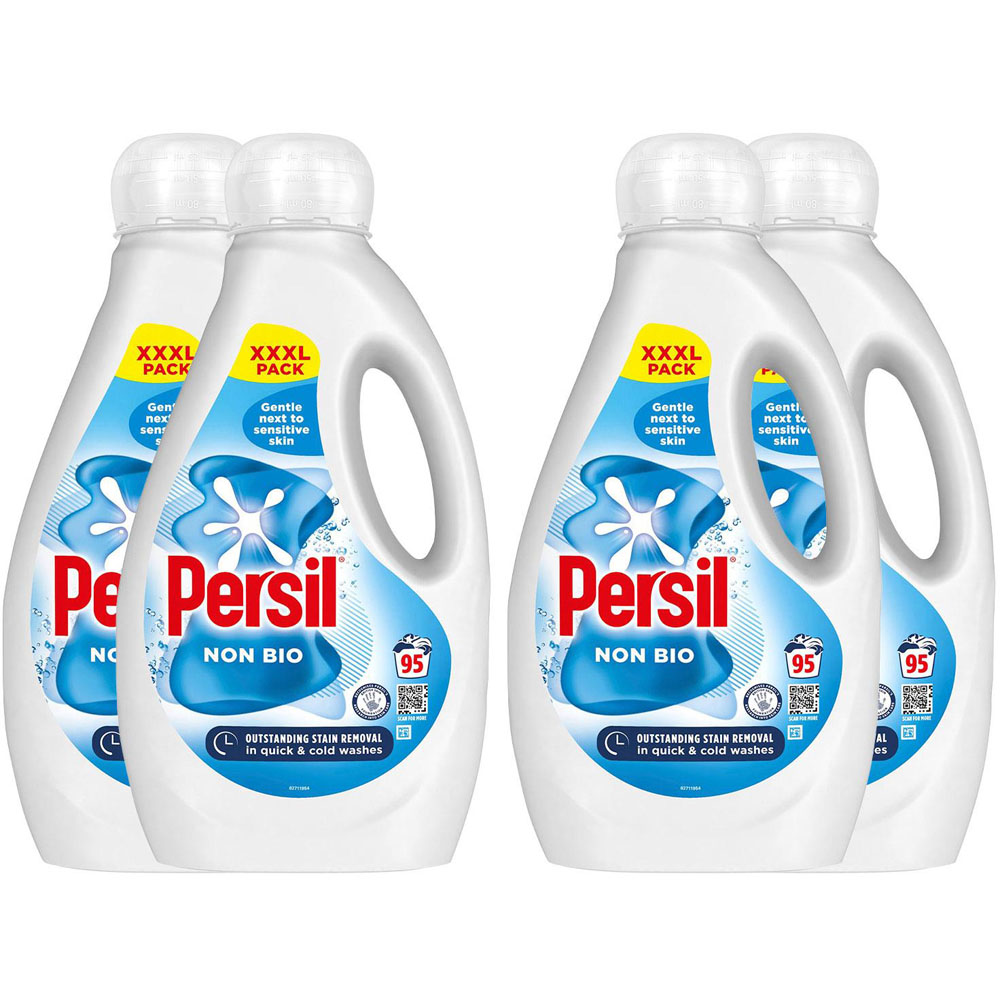 Persil Non Bio Liquid Detergent XXXL 95 Washes 2.565L 4 Pack Image 1