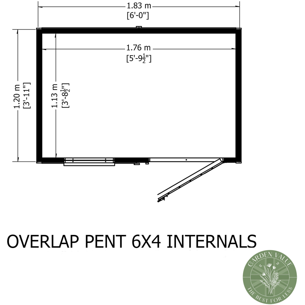 Shire 6 x 4ft Dip Treated Overlap Pent Shed Image 7