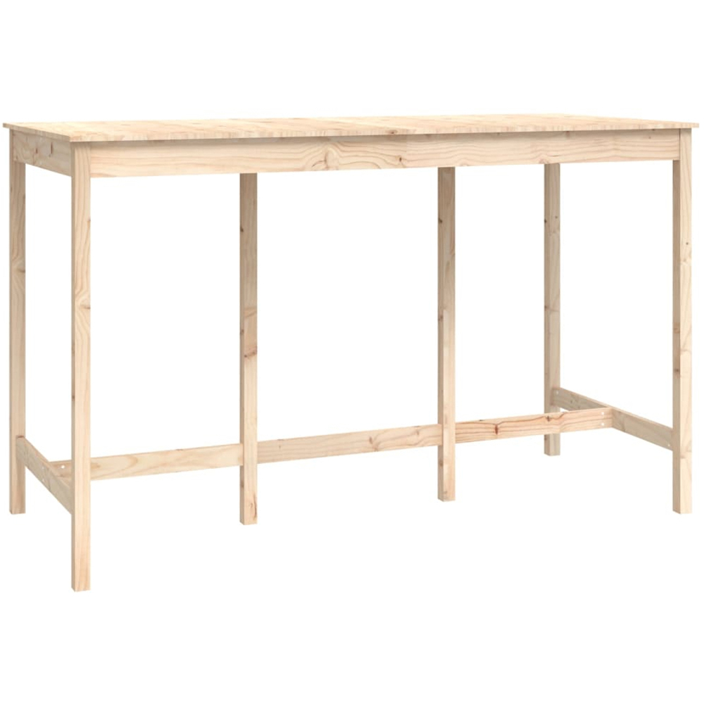 vidaXL 8 Seater Natural Solid Pine Wood Bar Table Set Image 5