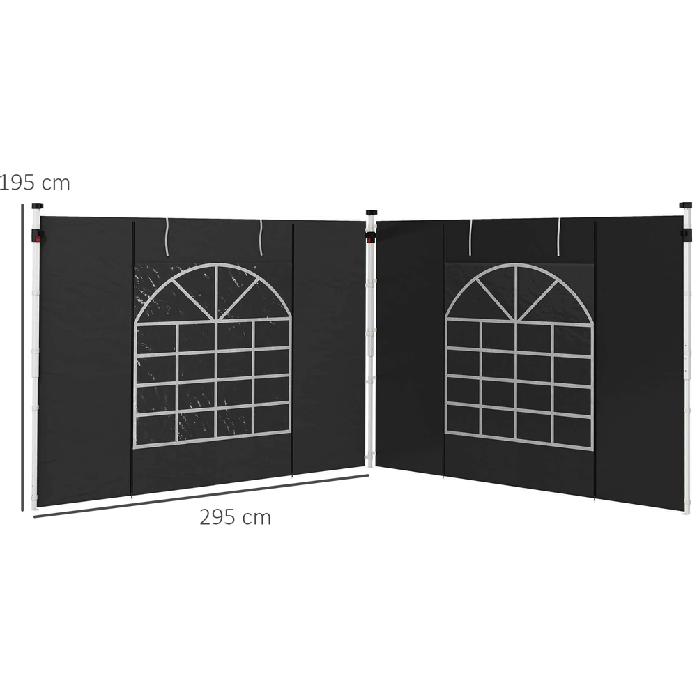 Outsunny Black Replacement Gazebo Side Panel 2 Pack Image 7