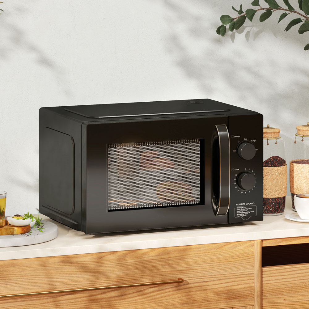 HOMCOM 800-227V70BK Black Solo Manual Microwave Oven 23L Image 2