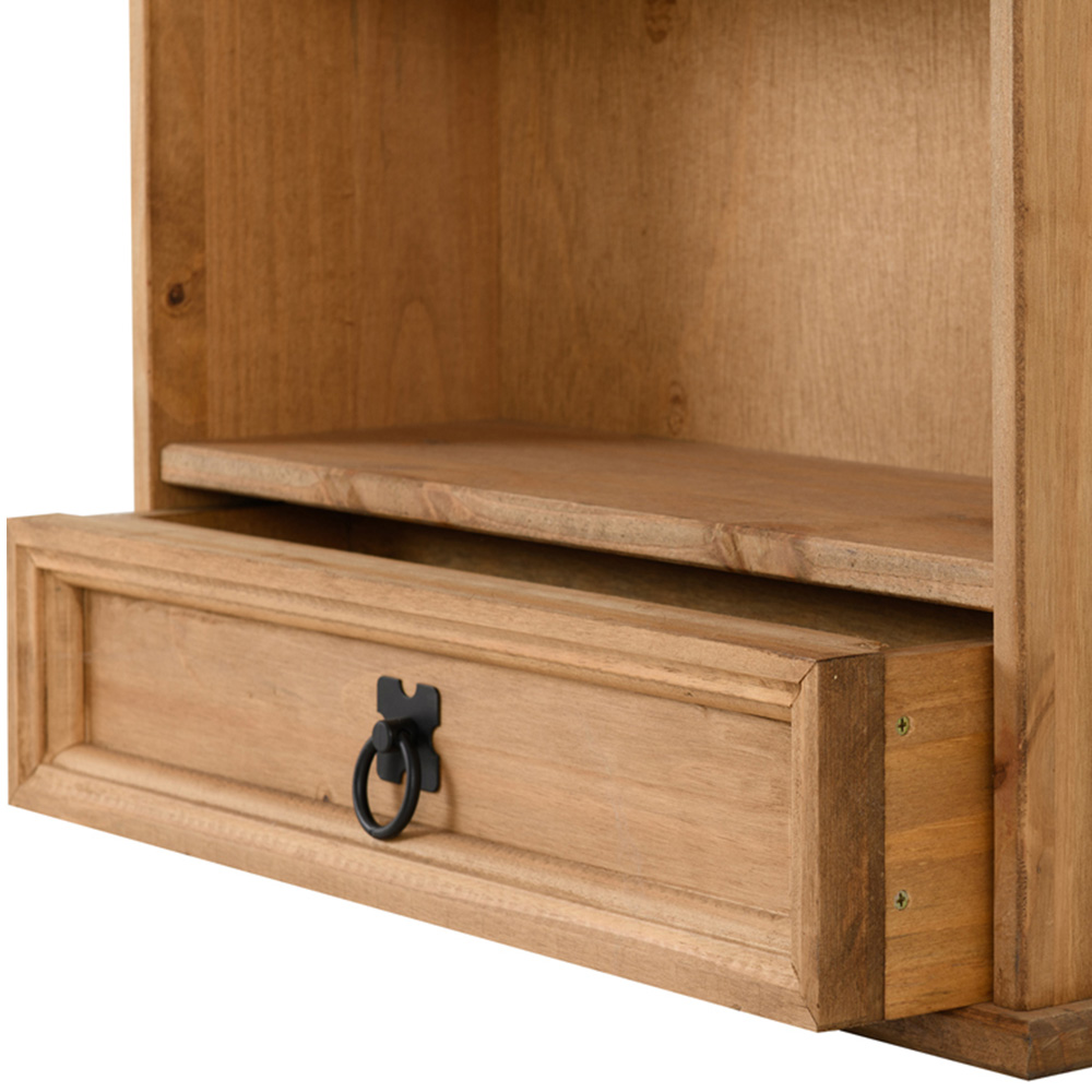 Seconique Corona Single Drawer 4 Shelf Distressed Waxed Pine Bookcase Image 5
