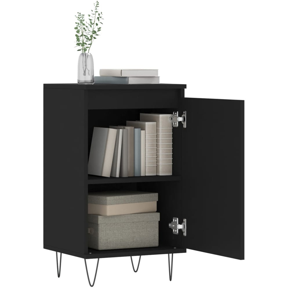 vidaXL Single Door Black Sideboard Set of 2 Image 4