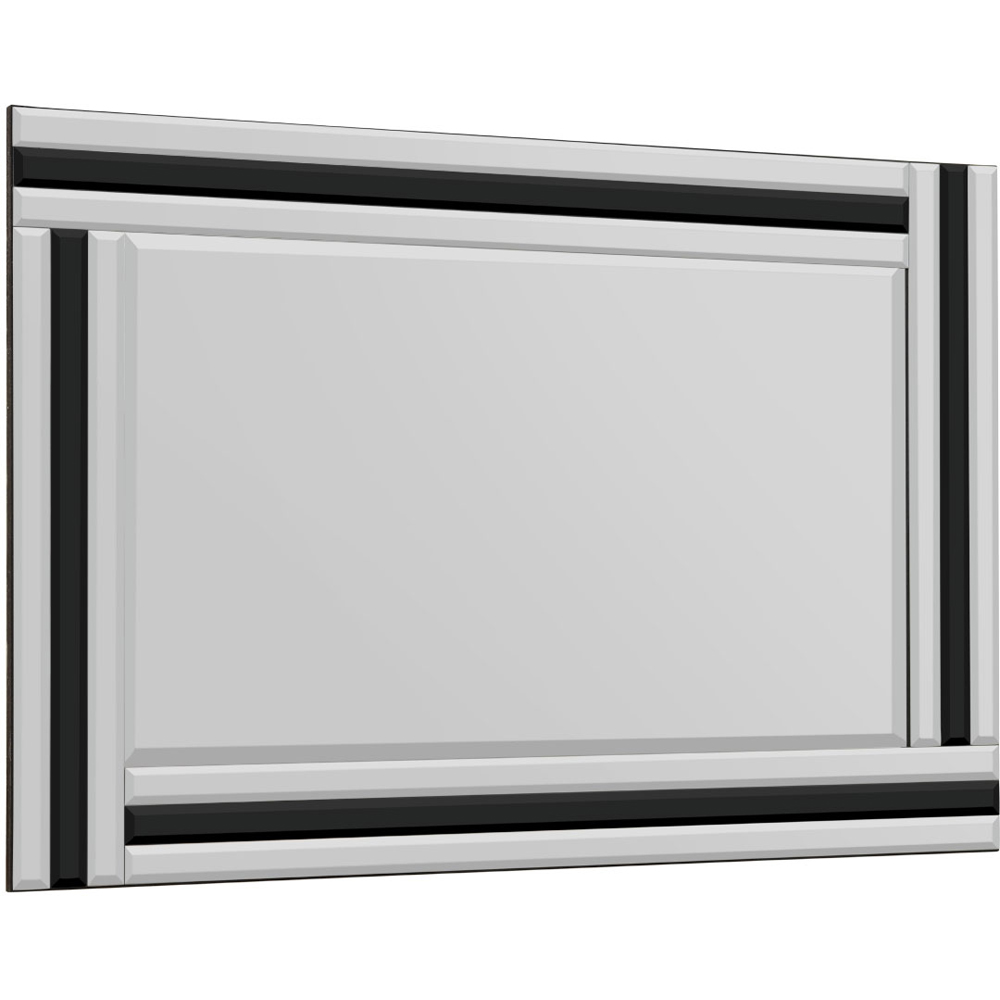 Dalton Triple Edge Black All Glass Mirror 90 x 60cm Image 3