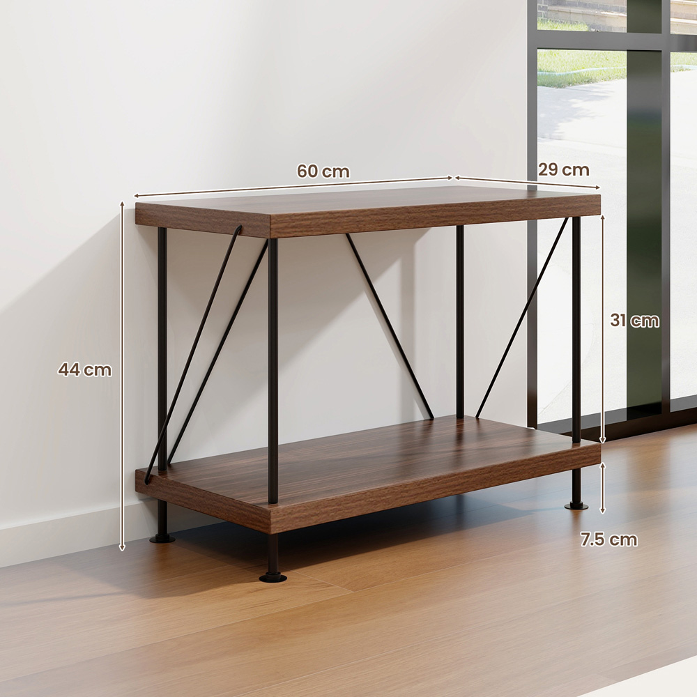 Costway 2 Shelf Brown Multipurpose Display Rack Image 9