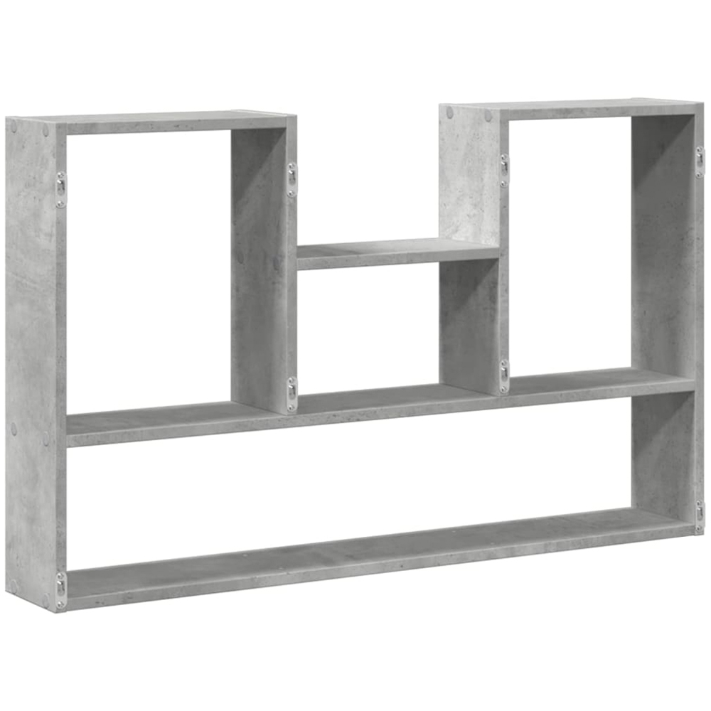 vidaXL 5 Shelf Concrete Grey Wooden Floating Wall Shelf Image 5