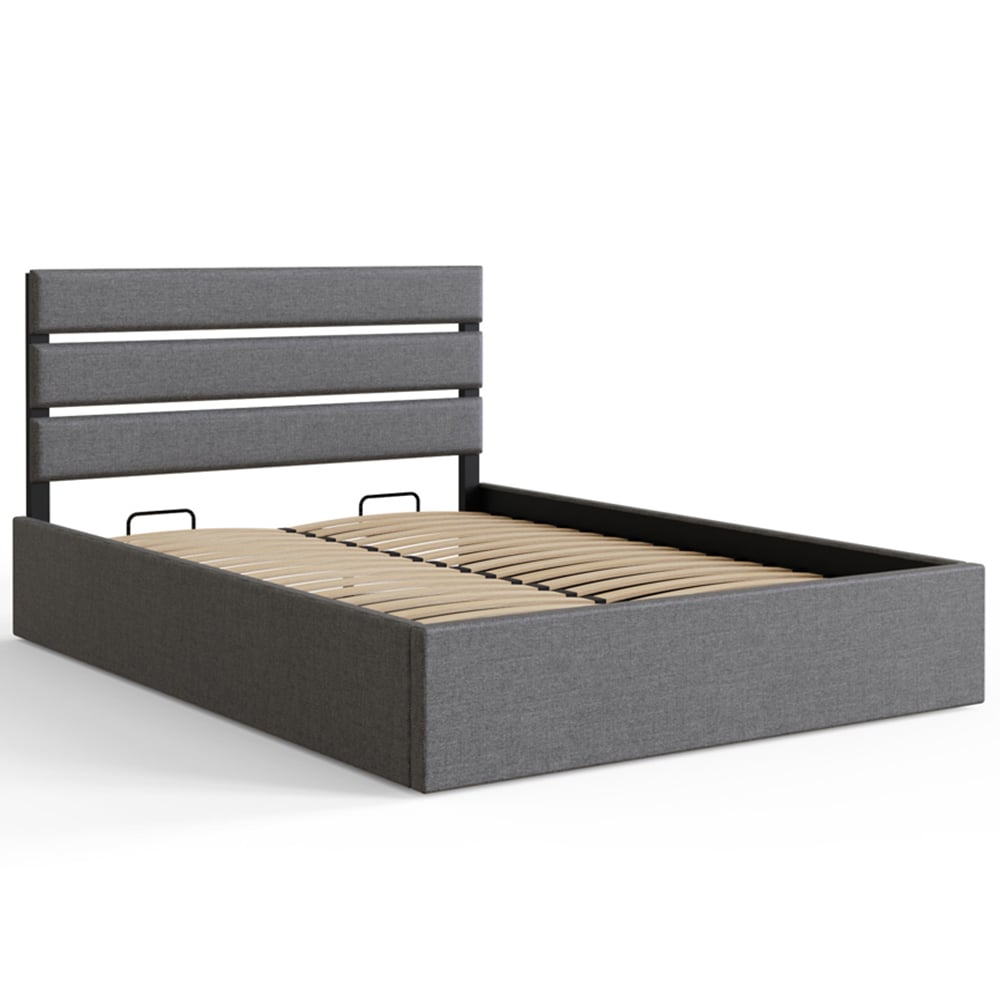 GFW Hudson King Size Grey End Lift Ottoman Bed Image 2