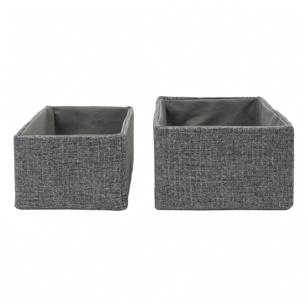 JVL Chroma Grey Rectangular Storage Basket 2 Pack Image 5