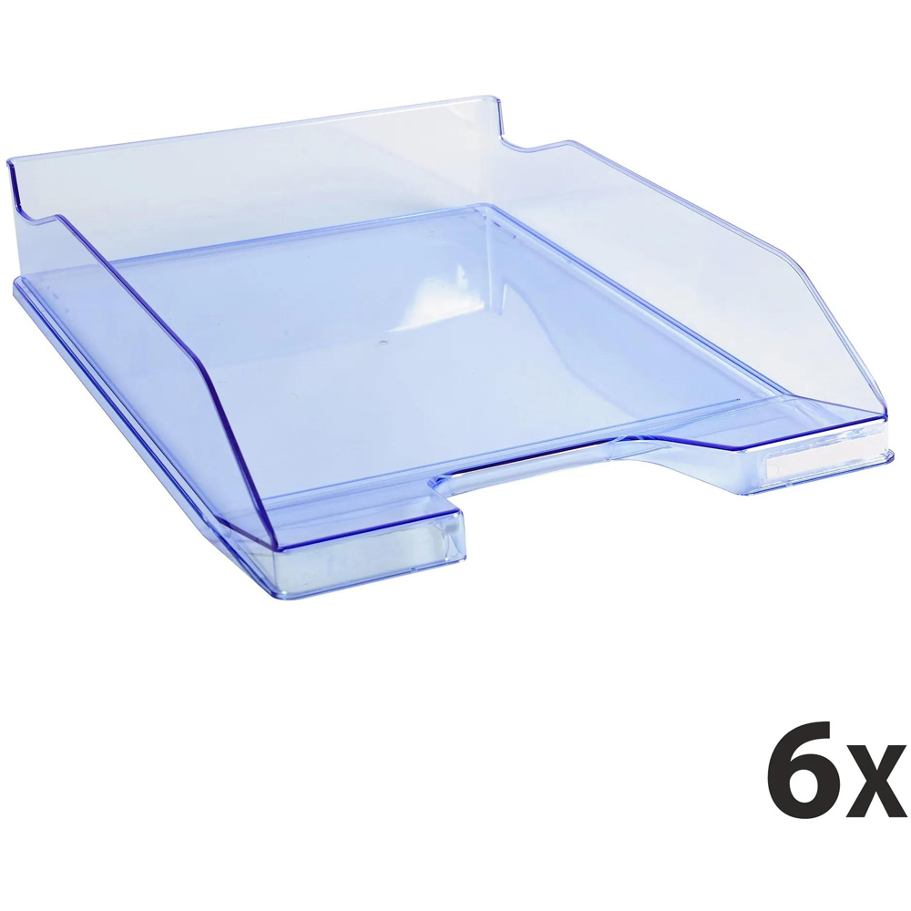 Exacompta Ice Blue Gloss Letter Tray 6 Pack Image 3