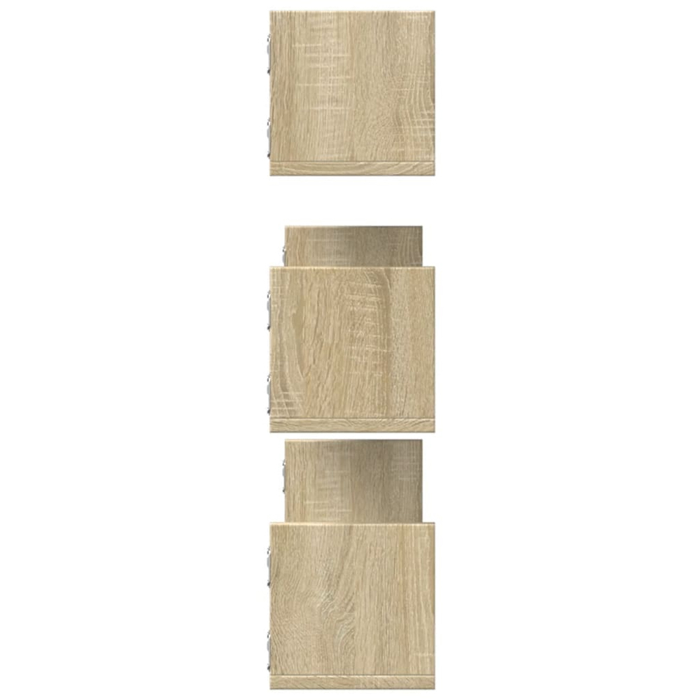 vidaXL 80cm Set of 3 Sonoma Oak Floating Wall Shelf Image 4