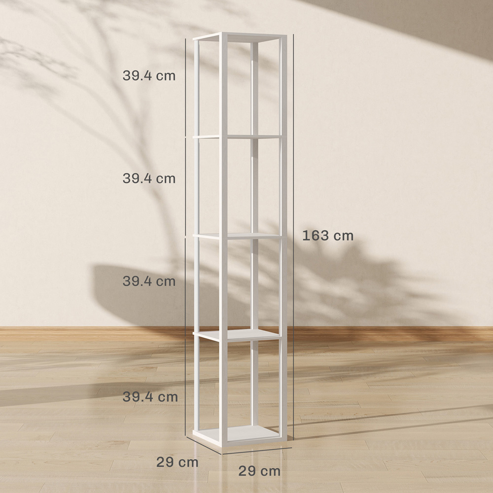 HOMCOM 4 Shelf White RGB LED Floor Lamp with Remote Image 9