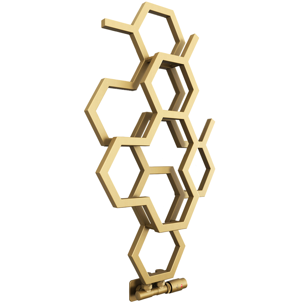 Terma Hex 846 BTU Brass Radiator 821 x 486mm Image 1