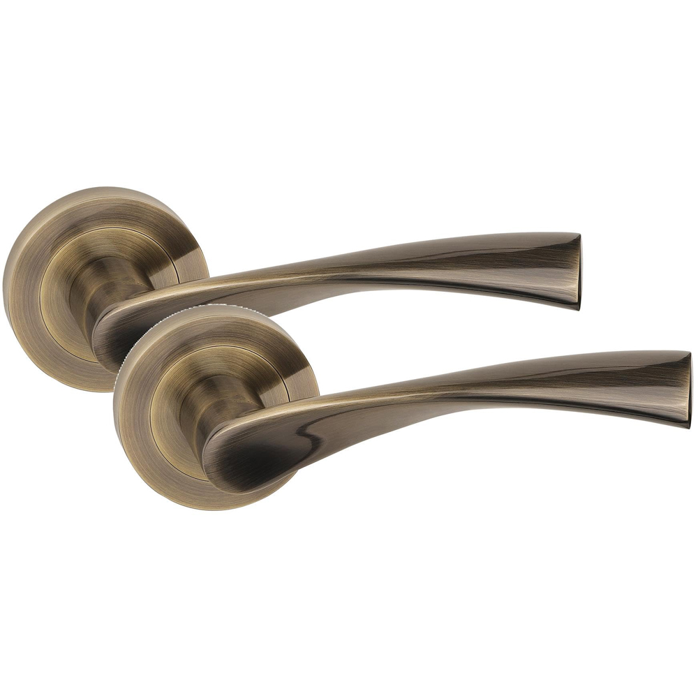 Golden Grace Antique Brass Astrid Classic Door Handle Set 4 Pack Image 2