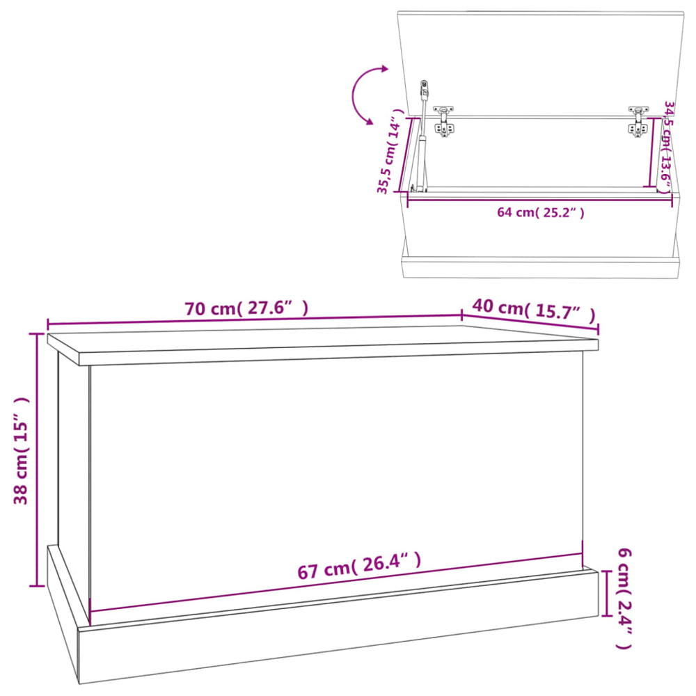 vidaXL Concrete Grey Storage Box Image 8