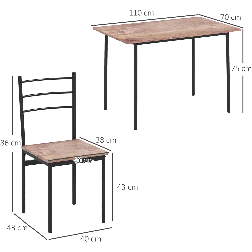 Portland 4 Seater Dining Set Brown Image 7