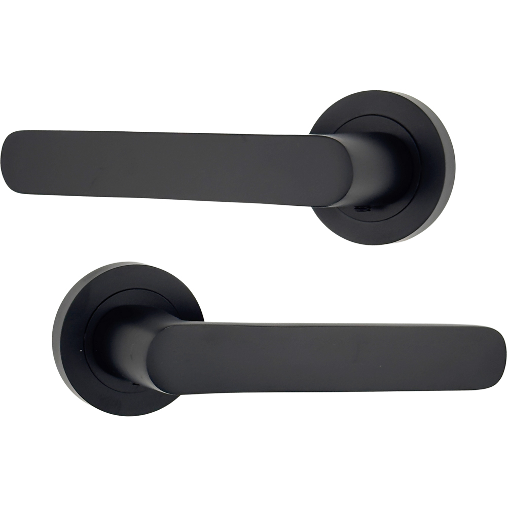 AXS Hardware Harlem Black Door Handles on Rose 2 Pack Image 1
