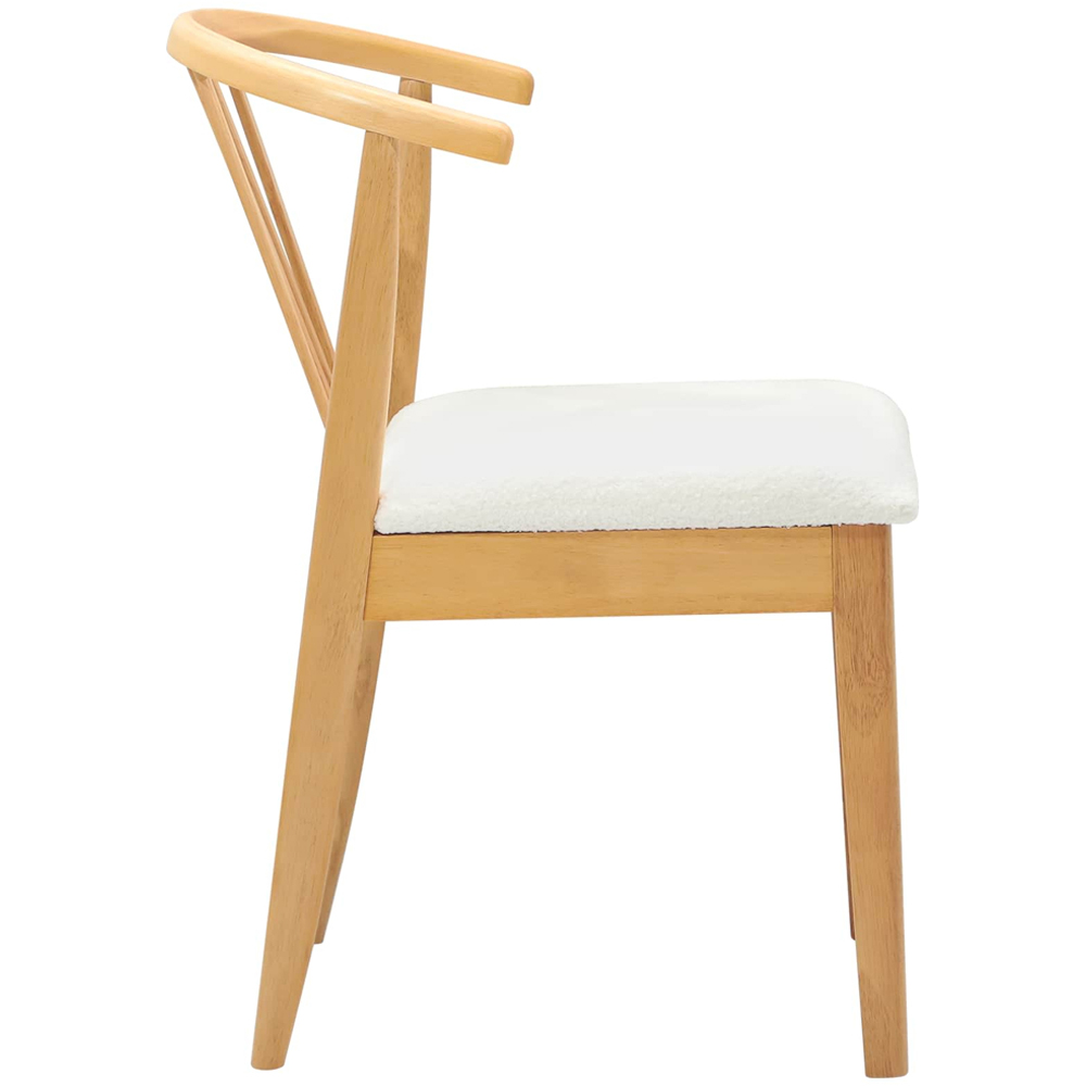 vidaXL Set of 2 Natural and White Rubberwood Vintage Dining Chairs Image 6