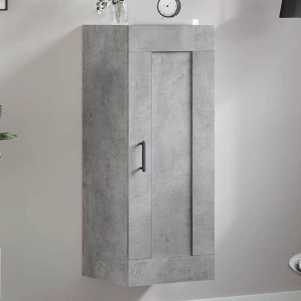 vidaXL Single Door Concrete Grey Wall Mounted Cabinet Image 1