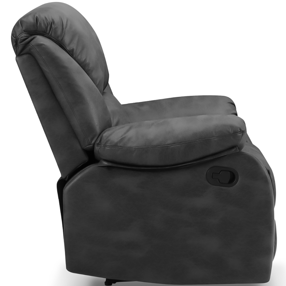 Home Detail Enoch Single Seater Black Faux Leather Manual Recliner Image 4