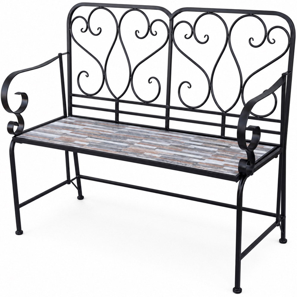Shatchi Oasis Mosaic 2 Seater Garden Bench Image 2