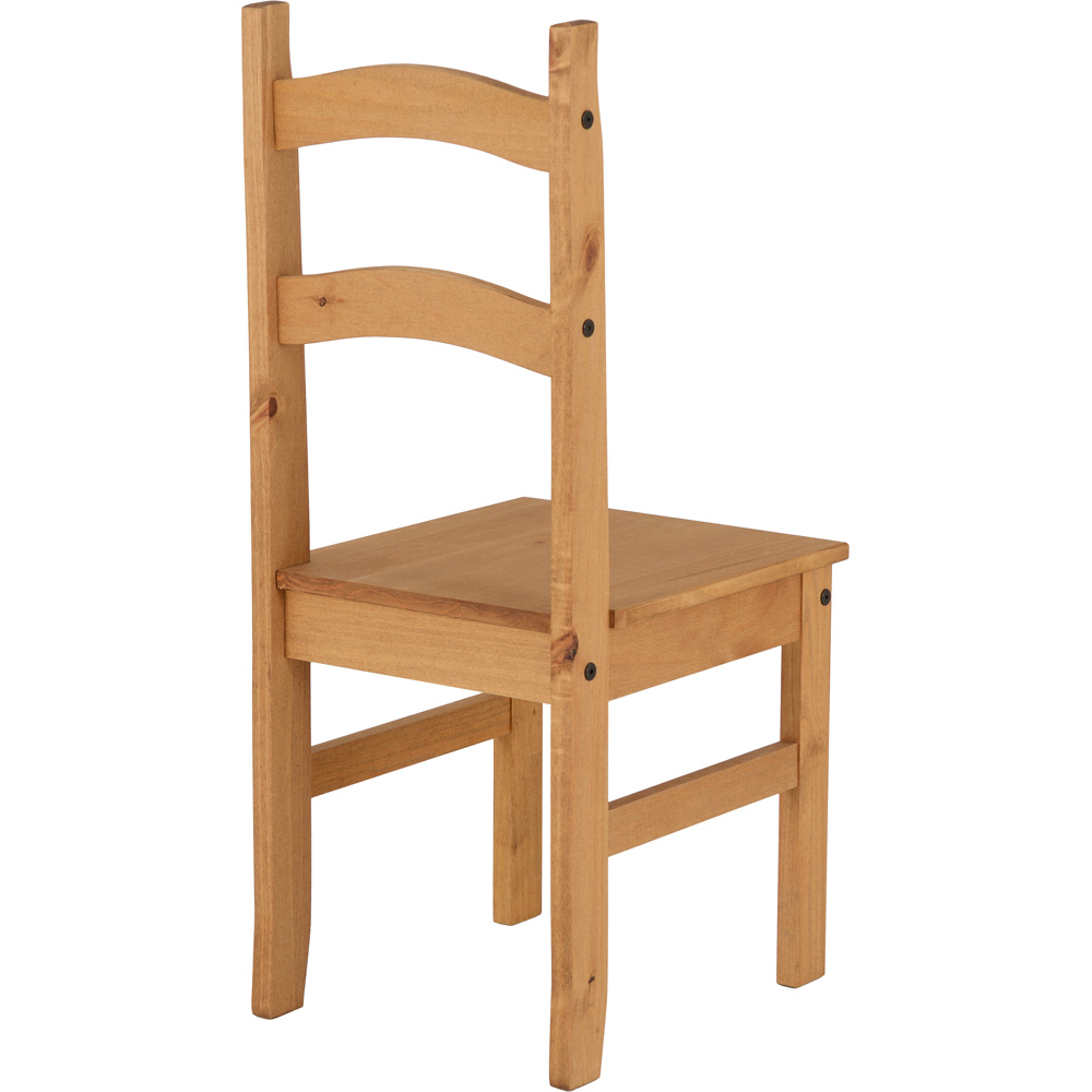 Seconique Budget Mexican Set of 2 Distressed Waxed Pine Dining Chair Image 6