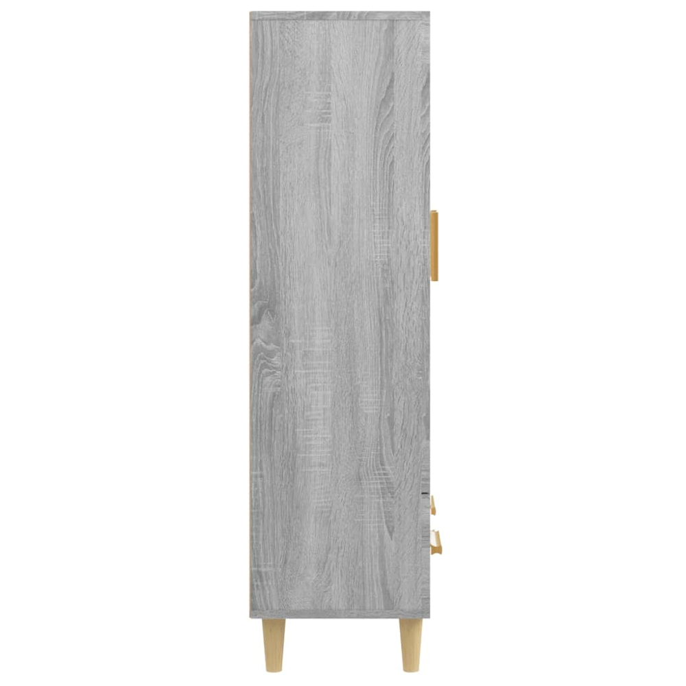 vidaXL 2 Glass Door Single Drawer Grey Sonoma Highboard Image 7
