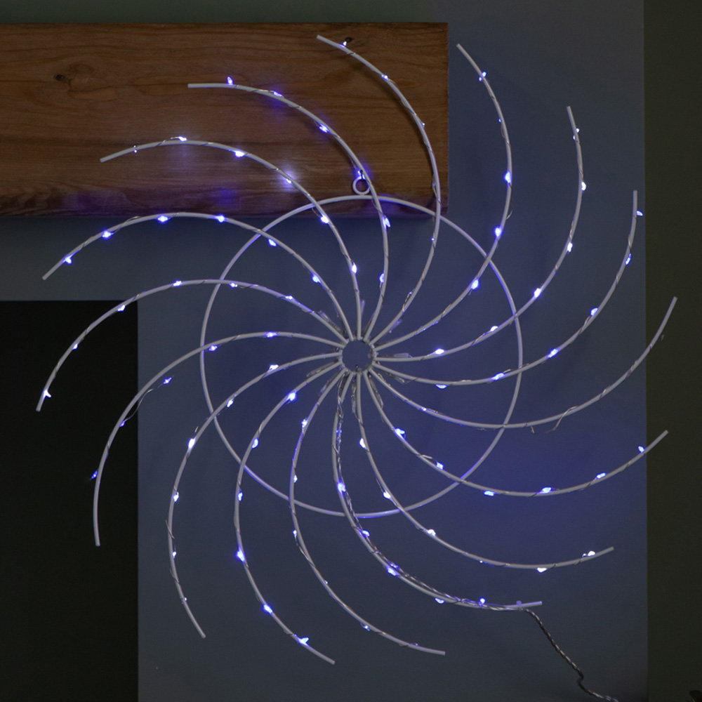 Samuel Alexander White LED Light Up Christmas Catherine Wheel Decoration Image 1