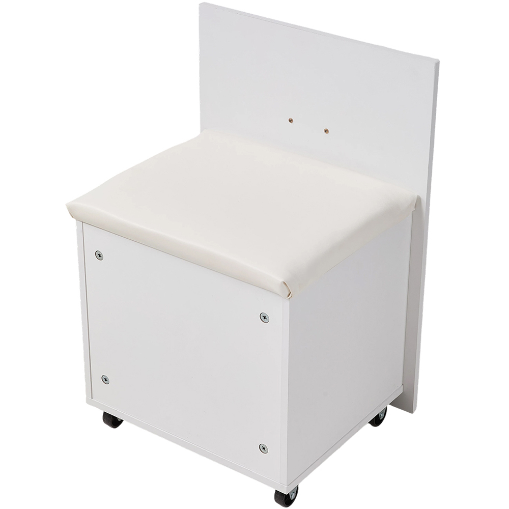 Living and Home Vanity Table Set with Flip Top Mirror and Rolling Stool Image 6