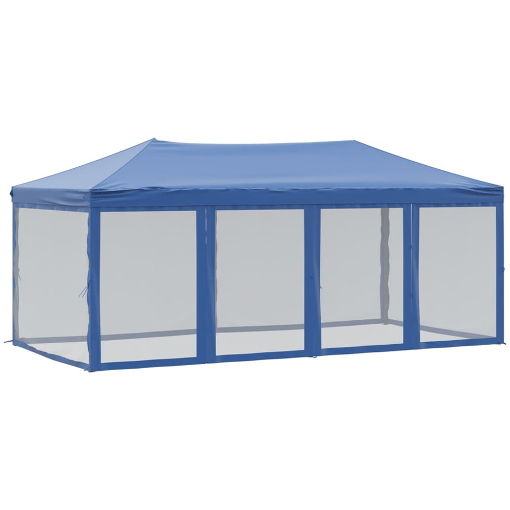 vidaXL 3 x 6m Blue Foldable Party Tent with Sidewalls Image 2