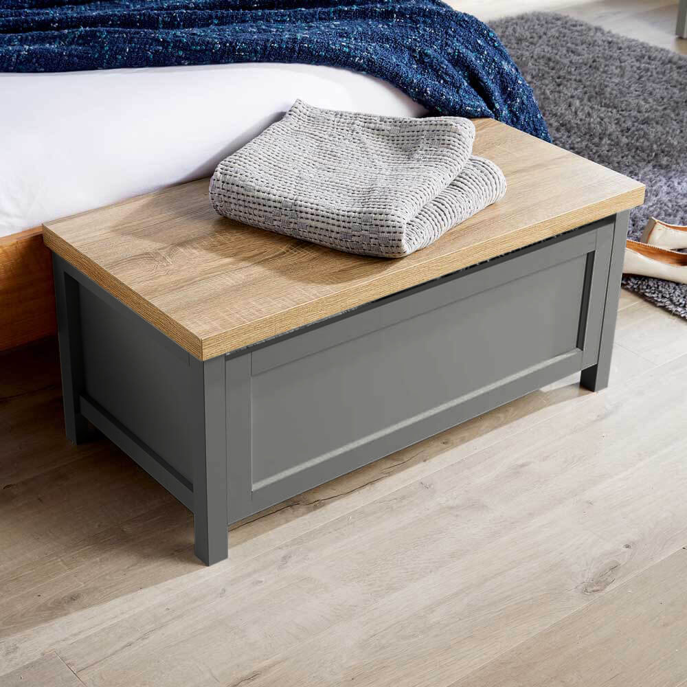 Home Source Avon Graphite Grey Ottoman Chest Image 5